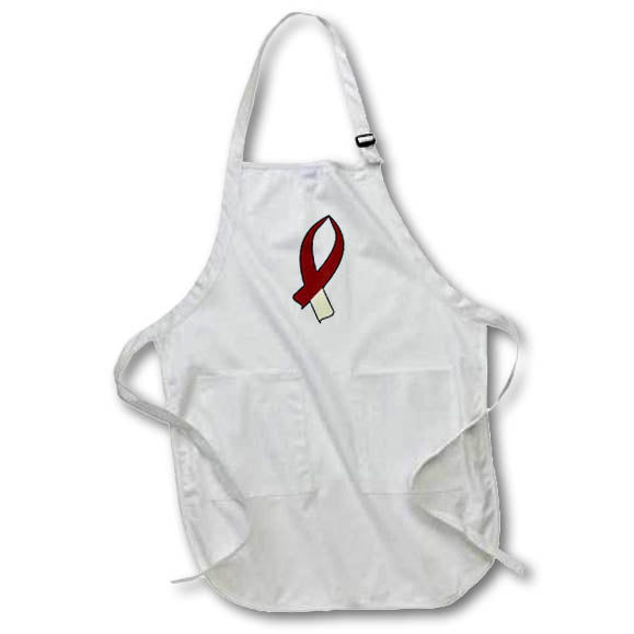 Apron - Burgundy and cream awareness ribbon Awareness - Burgundy and Cream