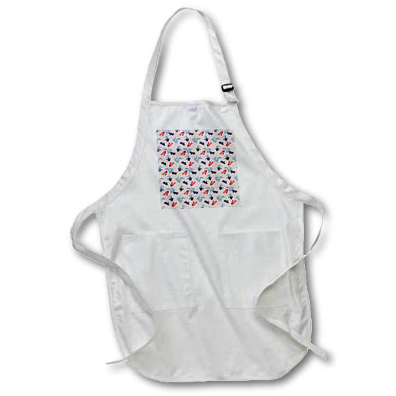Apron - Pattern of red and black currant, blue leaves on pink background Alexis Design - Pattern Berries