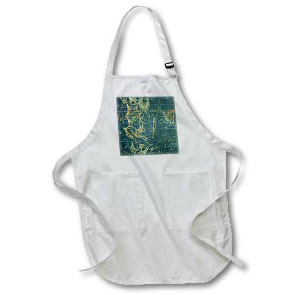 Apron - Vintage Star Map. Constellations of Orion, Lepus or hare. Green, gold Alexis Design - Star Maps