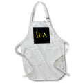 Apron - Ila popular girl name in the USA. Yellow on black talisman Alexis Design - Popular Female Names in USA