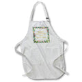 Apron - Image of marble, floral frame, Merry Christmas, God bless you text Alexis Design - Holidays Christmas