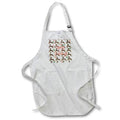 Apron - Pattern of reindeer, holly leaves, berries. Happy Holidays pink text Alexis Design - Holidays Christmas