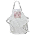 Apron - Pink pattern of floral wreaths, red bow knots, flowers, and ornaments Alexis Design - Pattern Christmas New Year