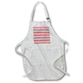 Apron - Geometric pattern of gray and red horizontal lines on white backdrop Alexis Design - Pattern Geometrical