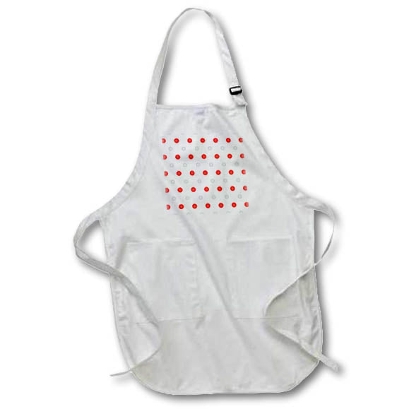 Apron - Simple polka dot pattern of red, gray dots against the white backdrop Alexis Design - Pattern Polka Dots