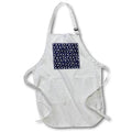 Apron - Sport pattern of mountain or Alpine skiers, snowflakes. White on navy Alexis Design - Pattern Sports