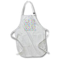 Apron - Sport pattern of mountain skiers, snowflakes. Colorful on white Alexis Design - Pattern Sports