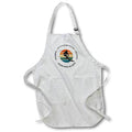 Apron - Snowmass, Colorado. Silhouette of man skier, color disk on white Alexis Design - Sport Skiing