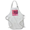 Apron - Image of Abstract Pinkish Red Heart And Arrow With Word Love lens Art by Florene - Valentines Day