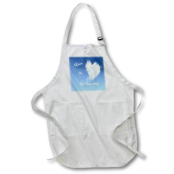 Apron - Image of Natural Heart Shape Cloud With Words Love in The Air lens Art by Florene - Valentines Day