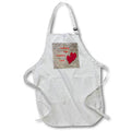 Apron - Image of Nothing like Country Love Text On Old Wood With Red Hearts lens Art by Florene - Fall And Winter 2022 Colors