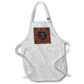 Apron - mage of Ornament with Bow in Round Frame, Merry Christmas, Red Plaid Christmas Design