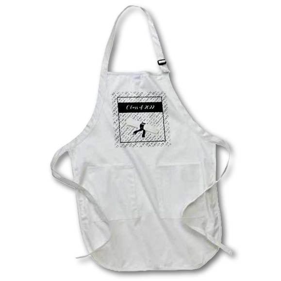 Apron - Image of Diploma on Gradute, Grad Paper, Class of 2022, Black, White Graduation Design