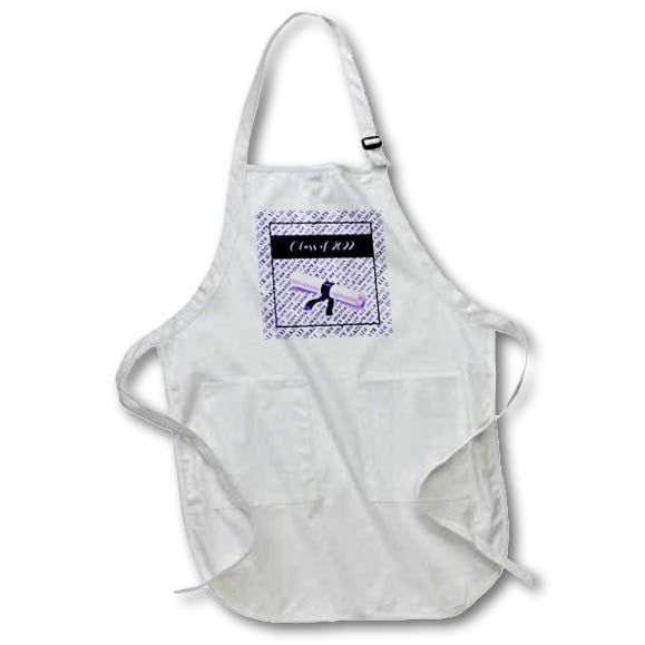 Apron - Image of Diploma on Gradute, Grad Paper, Class of 2022, Purple Graduation Design