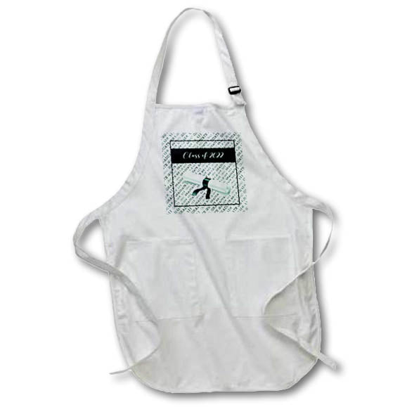 Apron - Image of Diploma on Gradute, Grad Paper, Class of 2022, Green Graduation Design