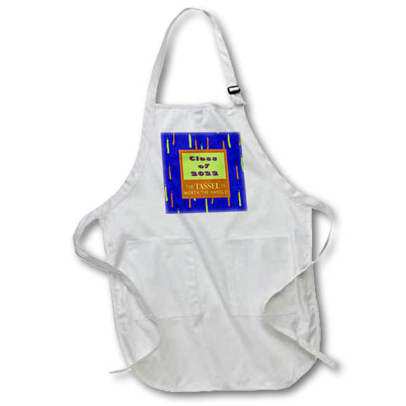 Apron - Image of 2022, Tassel Worth Hassle, Caps,,Tassle, Blue, Green, Brown Graduation Design