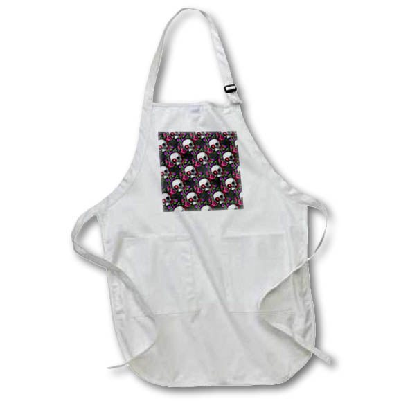 Apron - Gothic Skulls and Flowers Witch Decor