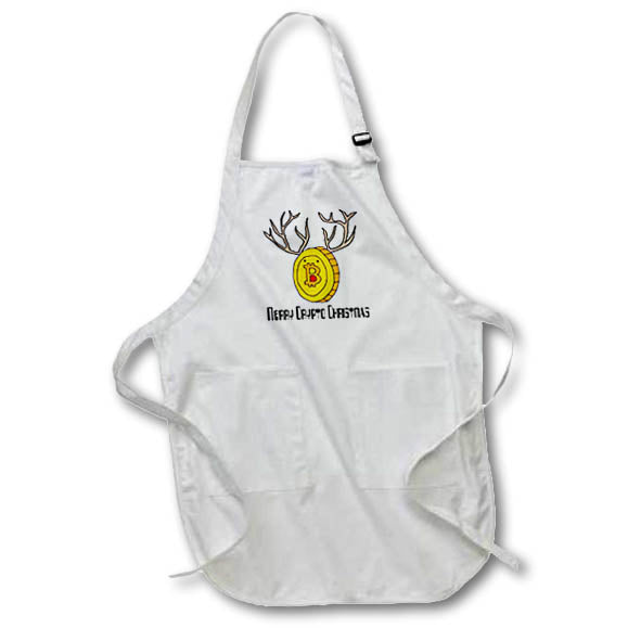 Apron - Funny Bitcoin Crypto Currency Coin Rudolph Reindeer Christmas Christmas