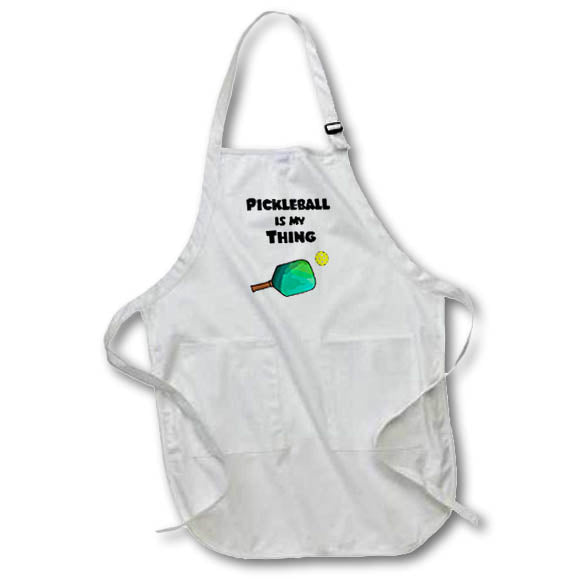 Apron - Cute Funny Pickleball is my thing Sports Cartoon Old Retiree Sports and Hobbies