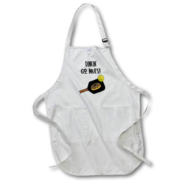Apron - Cute Funny Pickleball Paddle Dinkin Go Nuts Pun Sports Sports and Hobbies