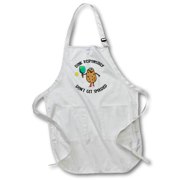 Apron - Funny Potato Playing Pickleball Dink Responsibly Sports Pun Sports and Hobbies