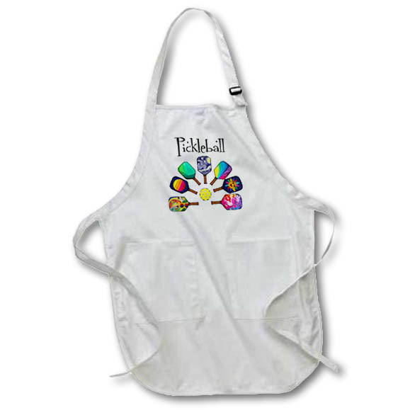 Apron - Funny Pickleball Paddle Rainbow Art Sports Retiree Cartoon Sports and Hobbies