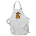 Apron - Funny Cute Baby Highland Cow eating Ice Cream Cone Cartoon Animals