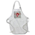 Apron - Image of Dazzling Red and Siver Ribbon and Flower Swag on Leaves Christmas Design