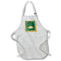Apron - Image of Vintage Golden Bells, Holly, Merry Christmas, Frame, Green Christmas Design