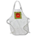 Apron - Image of Happy Holidays, Poinsettias, Candy Canes, Bells, Candles Christmas Design