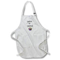 Apron - Image of Script Says Queen Of Cryptos With Purple Fancy Crown lens Art by Florene - Crypto World