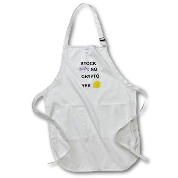 Apron - Image of Stock No Crypto Yes Words With Symbols lens Art by Florene - Crypto World