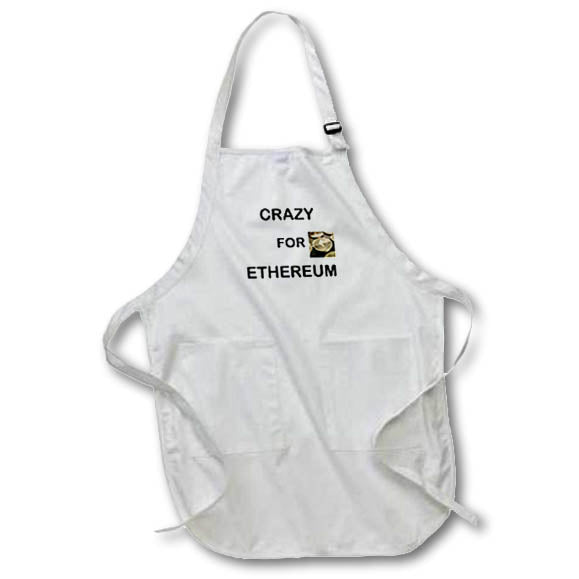 Apron - Image of Text Crazy for Ethereum With Graphic of Coin lens Art by Florene - Crypto World