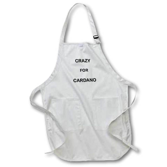 Apron - Image of Words Crazy For Cardano In Bold Black Letters lens Art by Florene - Crypto World