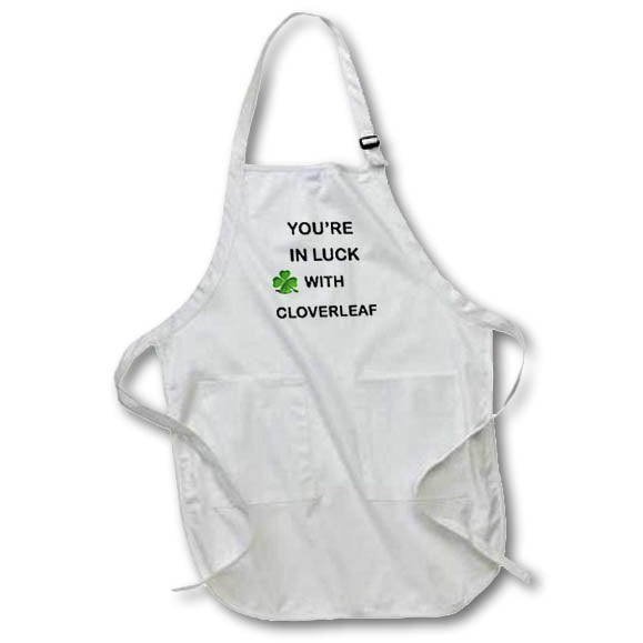 Apron - Image of Words You Are In Luck With Cloverleaf With Leaf Photo lens Art by Florene - Crypto World