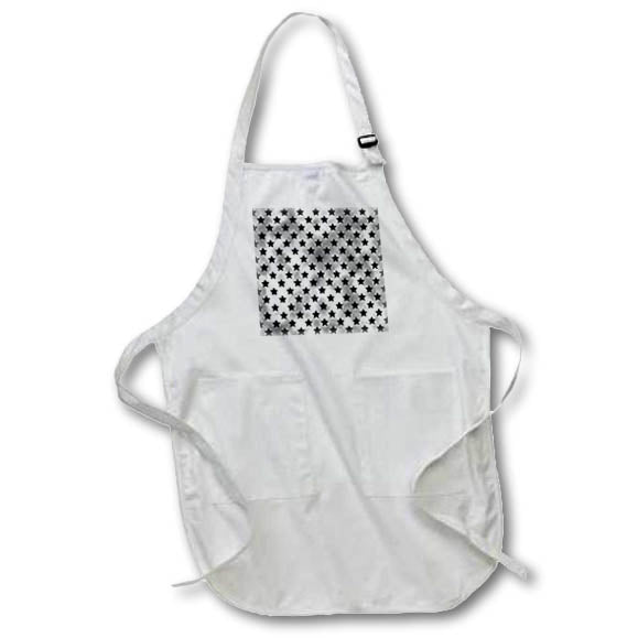 Apron - Black and Image Of Silver Star Pattern Patterns
