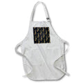 Apron - Cute Image Of Gold and Black Snowmen Pattern Patterns