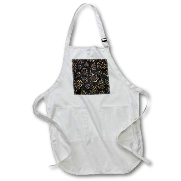 Apron - Modern Image Of Gold and Black Christmas Tree Pattern Patterns