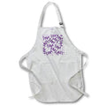 Apron - Purple Love Words and Hearts Pattern Patterns