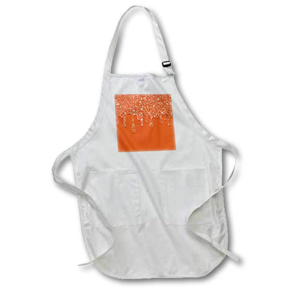 Apron - Glam Orange Image Of Glitter Drip Patterns