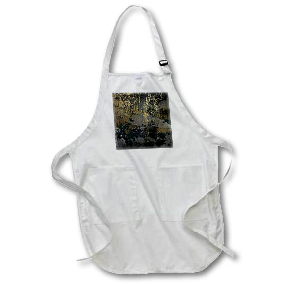 Apron - Modern Black and Image Of Gold Scratch Abstract Patterns