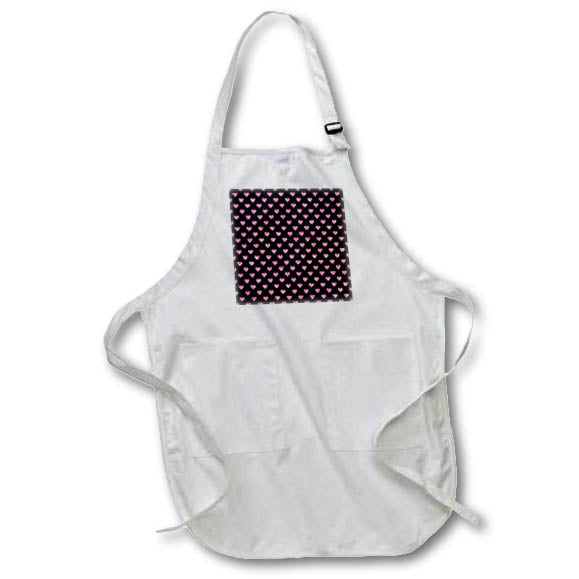 Apron - Pretty Black and Pink Image Of Glitter Hearts Pattern Patterns