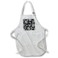 Apron - Elegant Black and White Baroque Floral Pattern Patterns