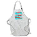 Apron - Modern Aqua and Orange Wavy Lines Pattern Patterns
