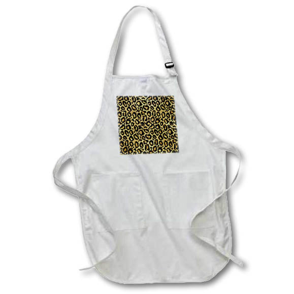 Apron - Glam Image Of Gold and Black Leopard Spots Pattern Patterns