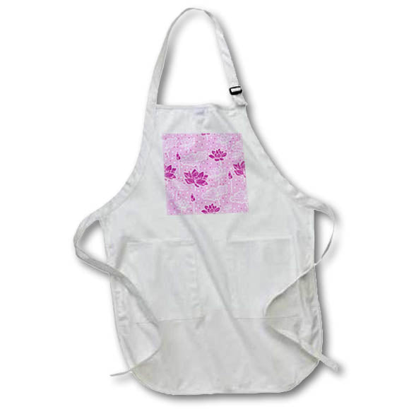 Apron - Pretty Purple and White Lotus Flowers Pattern Patterns