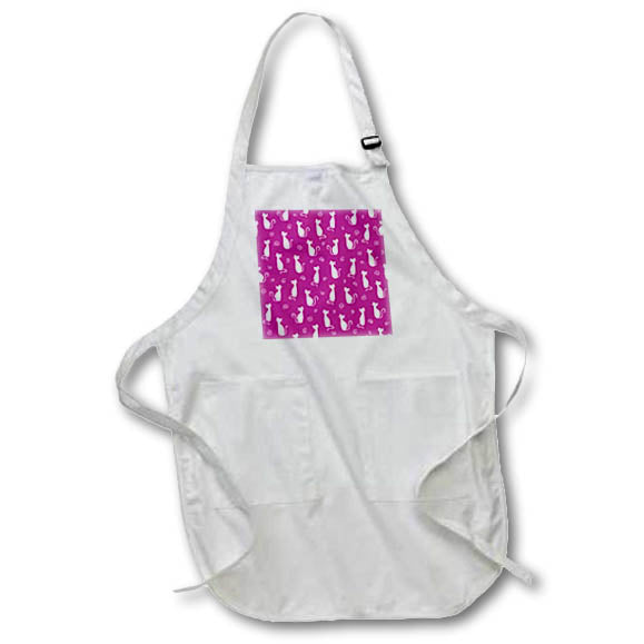 Apron - Cute Pink and White Cats Pattern Patterns