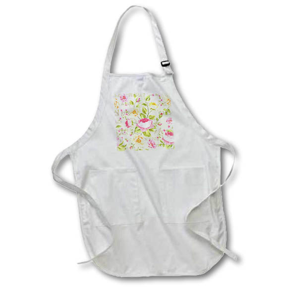 Apron - Pretty Spring Flowers and Words Collage Pattern Patterns
