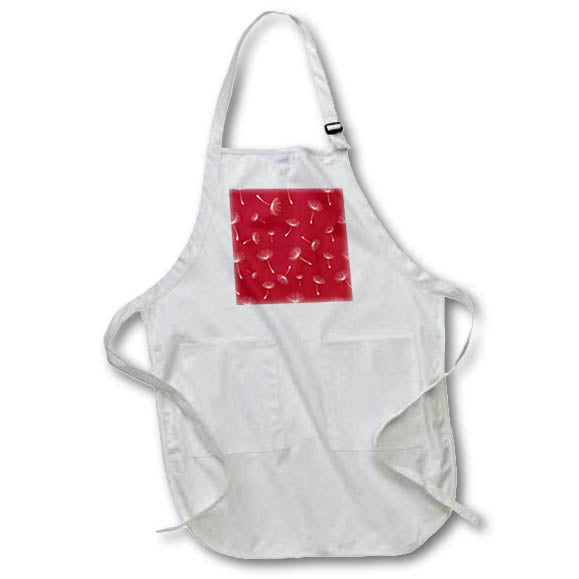 Apron - Red and White Dandelion Wish Flowers Pattern Patterns