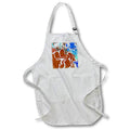 Apron - Image of Bold Rust Blue And Aqua Modern Painting lens Art by Florene - Abstract Painting